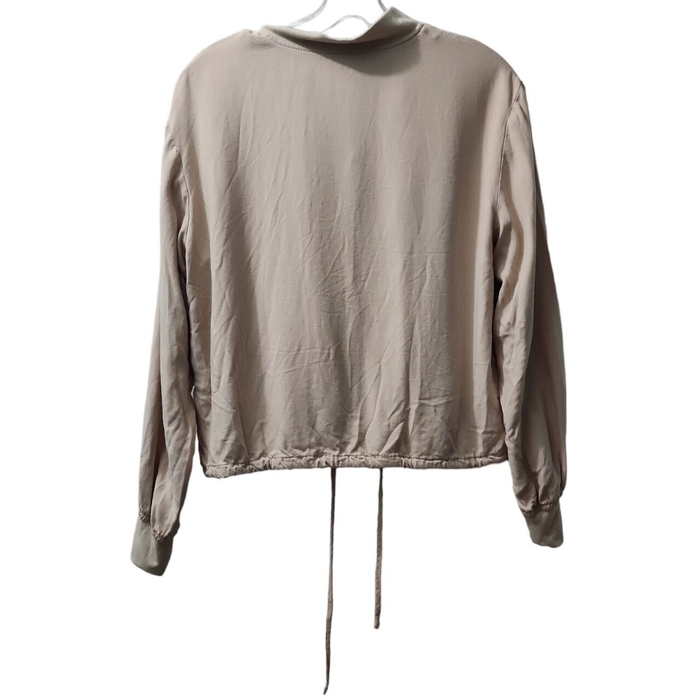 Melrose and Market Bomber Jacket Lightweight Drawstring Beige Size S - Picture 2 of 3